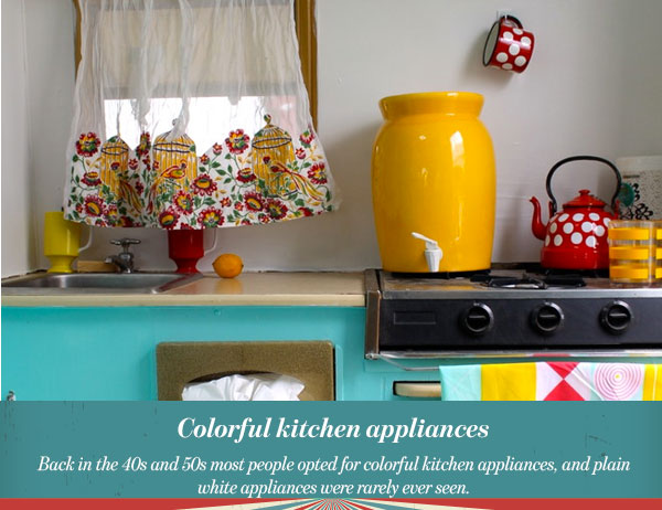 Colorful kitchen appliances