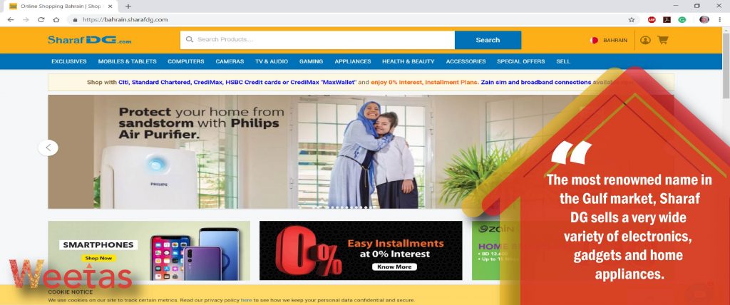 Online electronics shop in Bahrain: Sharaf DG