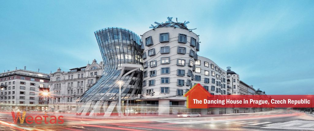 The most beautiful deconstructivism architecture: The Dancing House in Prague, Czech Republic